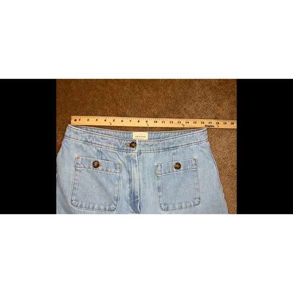 Sezane Emilio Jeans Womens Light Wash Blue High Rise Sailor Pockets Wide Leg 44 - Picture 13 of 13